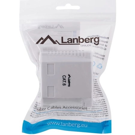 Lanberg outlet box RJ45 OU6-0002-W White - Image 3